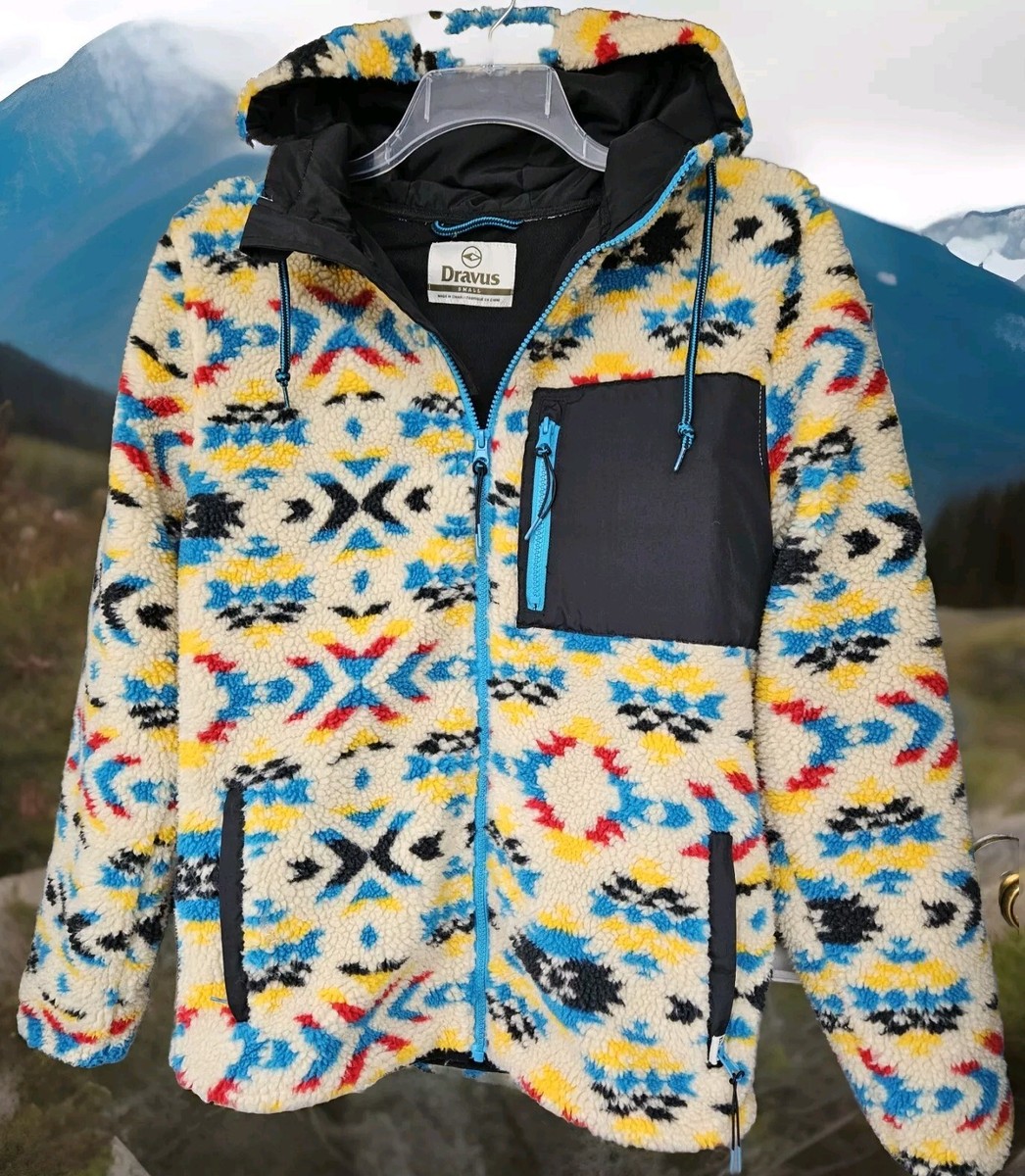 Dravus Shepra Hooded Jacket Men's S Aztec Print Southwestern Full Zip Up