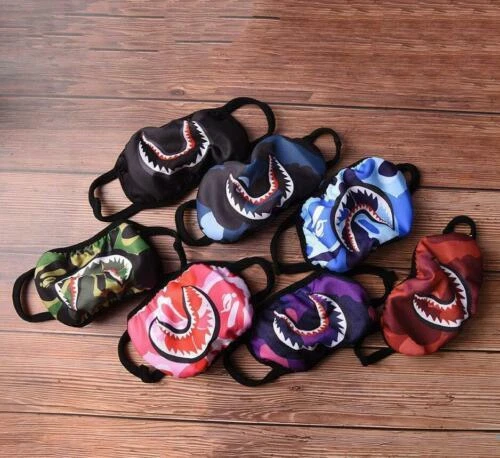 Camo Shark Mouth Fashion Cotton Masks Half Face Mouth Mask Cover - Image 3 of 4