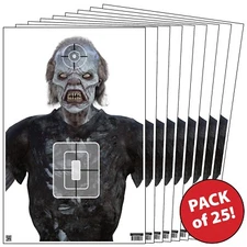 25 Paper Shooting Targets for Gun Range Rifle Handguns 3-D Angry Zombie 12x18
