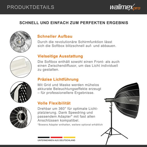 Walimex pro Studio Parabolic Softbox 120 Hensel EH - Photo 4/6