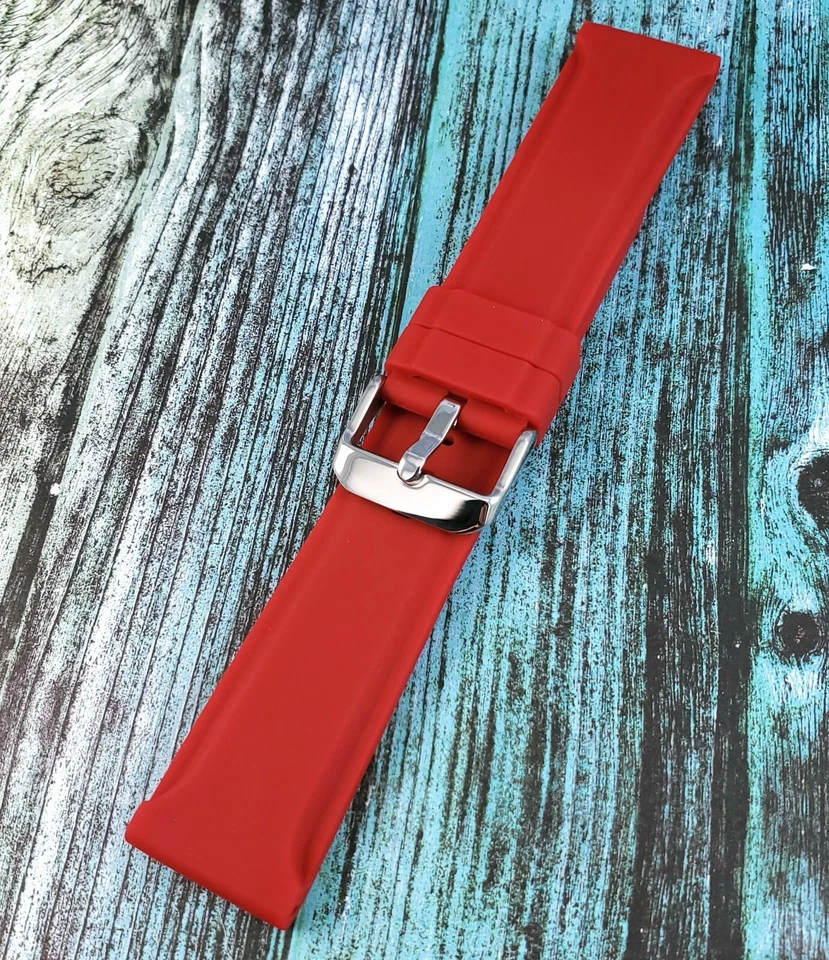 Hadley Roma MS3377 Red Genuine Silicone 28 mm Diver's Watch Band - Image 2 of 4