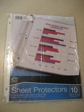 Sheet Protectors 10 Pack Heavy Weight Top Loading Super Clear Size 8.5"x11" NEW