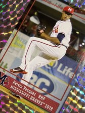 2018 KELVIN VASQUEZ ROOKIE #43 MISSISSIPPI BRAVES MINOR LEAGUE AA CSTORE RARE