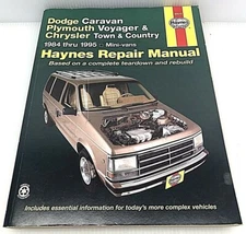 Haynes Repair Manual Dodge Caravan Plymouth Voyager Chrysler 1984-'95 VG Free SH