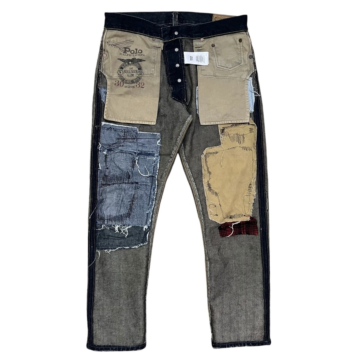 polo Ralph lauren デニム 29/30 パッチワーク Polo Ralph Lauren Button Fly Patchwork Distressed Denim Jeans