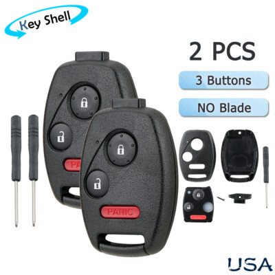 2 Car Key Shell Remote Case Fob for Honda CRV 2007 2008 2009 2010 2011 2012 2013