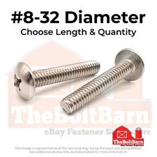 #8-32 18-8 Stainless Steel Phillips Truss Head Machine Screws (Pick Length&Qty)
