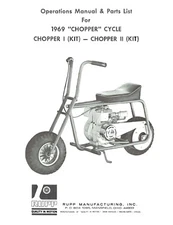 1969 Rupp Chopper I and II Minibike Operations Manual and Parts List Mini Bike