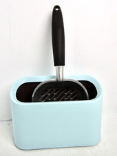 Cat Litter Scoop with Holder, Kitty Metal Scooper, Ergonomic Handle, Light Green