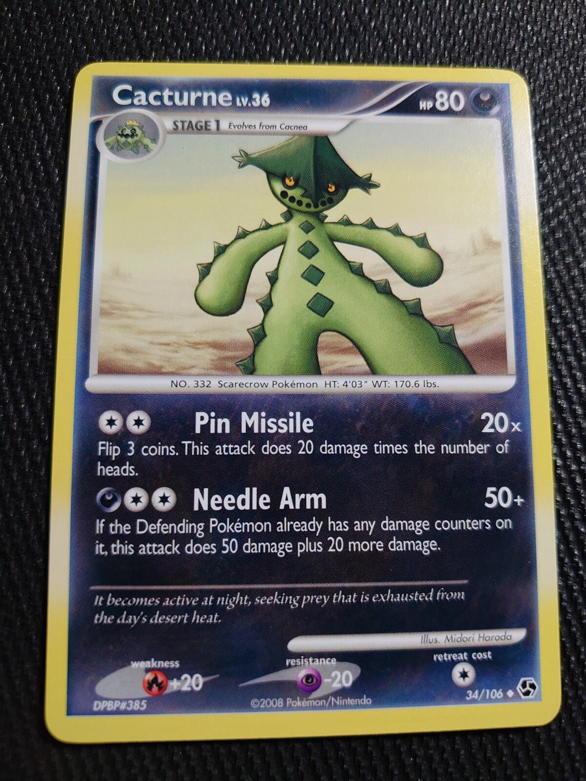 Pokémon TCG Jeepers Cacturne Great Encounters 34 Regular Uncommon NM
