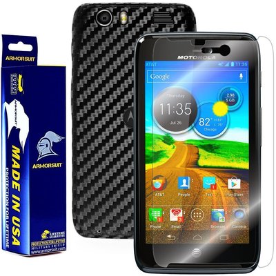 ArmorSuit Motorola ATRIX HD Screen Protector + Black Carbon Fiber Skin USA