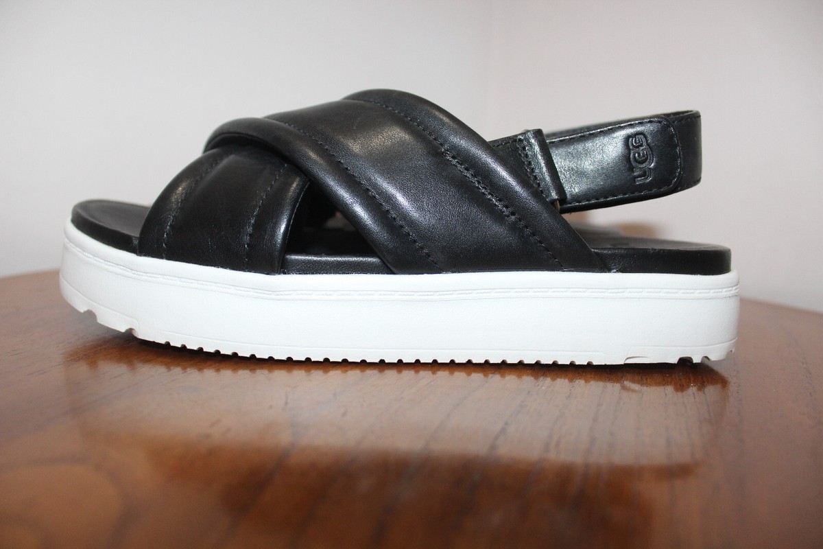 送料込【UGG】Zayne Slingback UGG ZAYNE WOMENS SLINGBACK SANDALS S/N 1136752 LEATHER BLACK