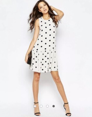 ASOS (Y.A.S Tall), Polka Dot Drop Waist Dress, UK 12/EUR 40 | eBay