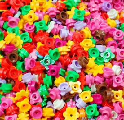 Lego Lot of 100+ Flowers Round Petals Blooms Rose Daisy Bulk Assortment Random