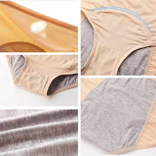 1/3/5pcs Womens Girl Period Panties Leak-Proof Cotton Briefs Menstrual Underwear - Picture 6 of 35