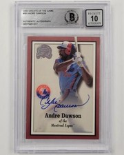 Andre Dawson signed 2000 Fleer Greats of Game #58 card Beckett BGS BAS 10 auto
