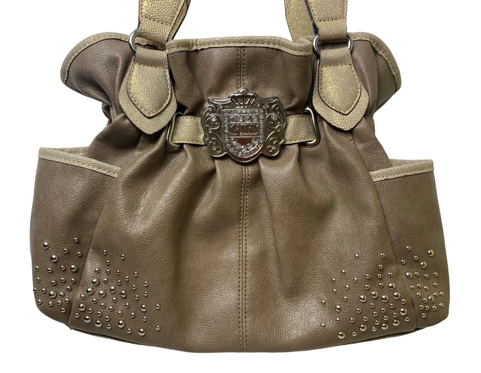 Kathy Van Zeeland Brown Shoulder Bag Embellished Buckle Detail Sachel Hobo Purse - Image 2 of 4