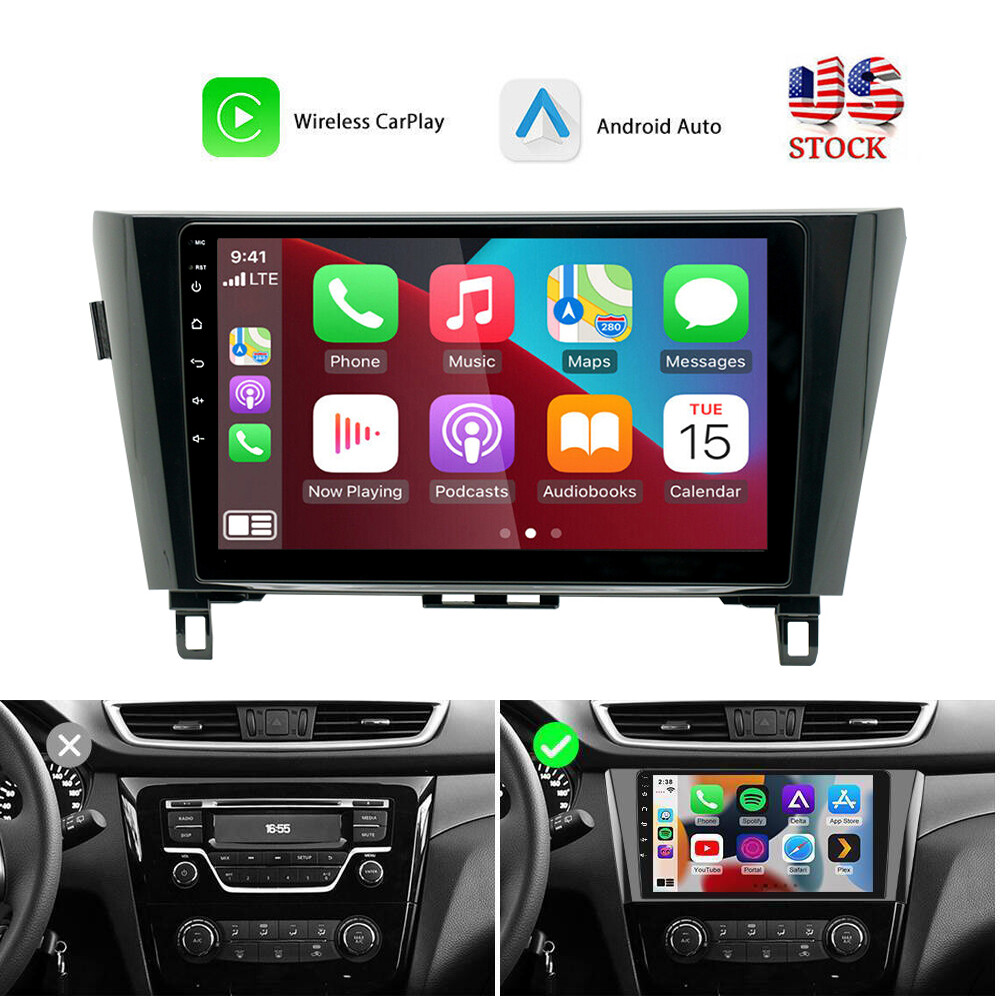 10.1"APPLE CARPLAY ANDROID GPS NAVI RADIO For 1418 Nissan Xtrail
