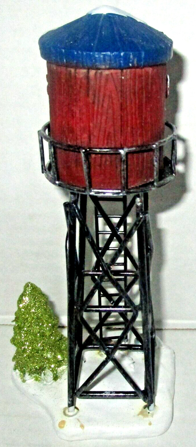 CHRISTMAS ~Village accessory ~ WATER TOWER ~ 3.25" X 2.375" X 6.875"