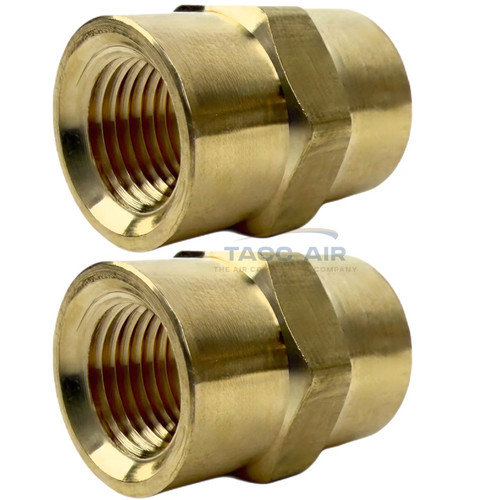 2 Pack 1/8" x 1/8" Female NPT Hex Coupling Pipe Fitting Brass Union Couplers