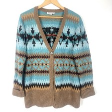 Pendleton Alpaca Wool Southwestern Aztec Pattern Cardigan Sz L Western Classic