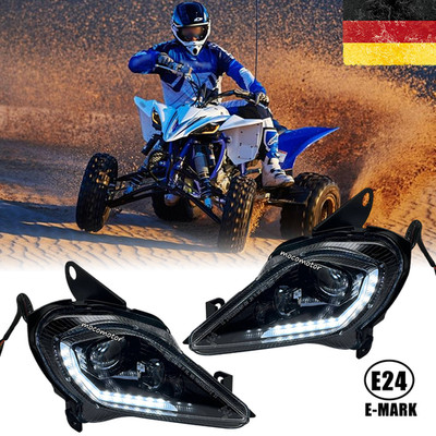 Für Yamaha Raptor 700 250 350 YFZ 450 450R E24 LED Scheinwerfer DRL mit Blinker
