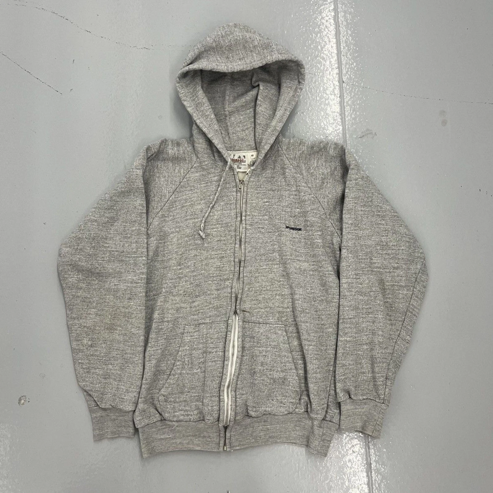 Vintage 80s McGregor Grey Thermal Lined Zip Up Hoodie 1980s
Opens in a new window or tab