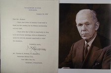 George C Marshall General, Secretary of State Signed Letter Autograph ''Rare''