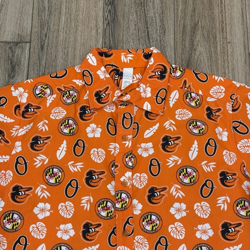 2018 Baltimore Orioles Orange Hawaiian Shirt Size Medium/M SGA NWOT - Picture 2 of 6