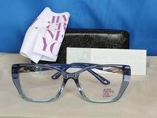 New Jimmy Crystal Women's Eyeglass Frame Fermina Blueberry Plastic 55-16-140