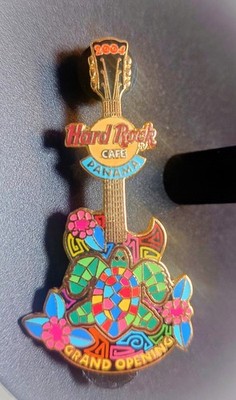 Hard Rock Cafe Panama Grand Opening Turtle Guitar Pin 2004