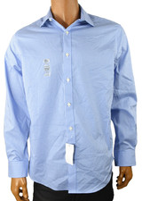 Tommy Hilfiger Mens Dress Shirt S 14.5 32/33 Blue Gingham THFlex Regular Fit