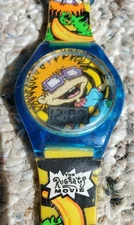 Rare Vintage Rugrats Nickelodeon 1998 Viacom Digital Watch Clock Chuckie