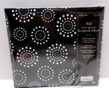 The Paper Studio 8"x8" Post Bound Scrapbook Album DOTTED CIRCLE Window NEW