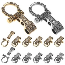 14-Pack Paracord Bracelet Shackle Buckle Pattern Type Gold Silver, Round Head