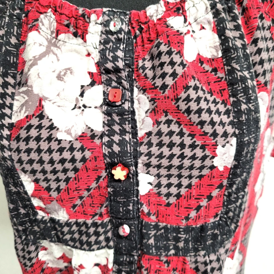 Blusa Médica Koi (L) Multicolor Floral Manga Corta 3 Bolsillos Elástico Cuello Foto 3 de 4