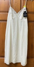 Vtg Vanity Fair V-Neck Nylon Lace 22" Full Length Slip Glow Size 36 NWT