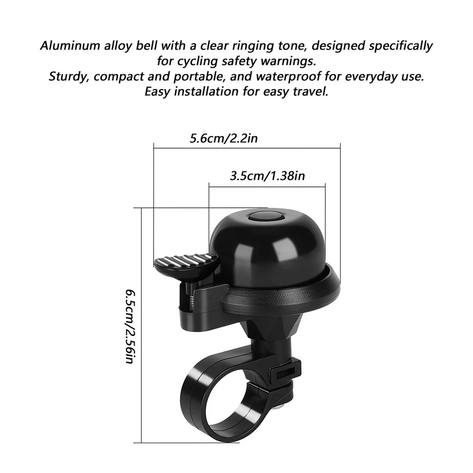 Campana de bicicleta fuerte sonido nítido sonido claro bocina alarma para triciclo carretera  Foto 2 de 4