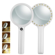 LED Magnifying Glass for Seniors - 5X Power Handheld Magnifier with 90mm Wide...
