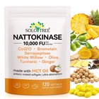Nattokinase Supplement 10,000 FU, 7-in-1 Formula with CoQ10, Bromelain,Turmeric,