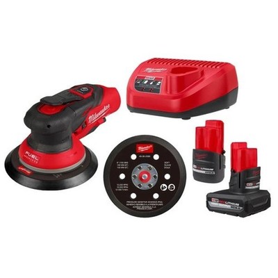 Milwaukee 2584-22CX M12 FUEL 12V 6'' Random Orbital Sander Kit (3/32 Inch)