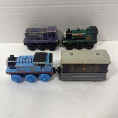 Thomas Wooden Railway Lot of 4 Thomas Toby Peter Sam Splatter Vintage Toy Trains