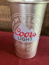 Coors Light Aluminum Cold Activated Laser Wrapped 16oz Cups. Set Of 2