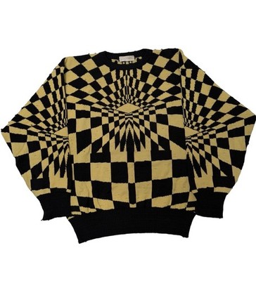 Vintage Versace Sweater 80s/90s Geometric Knit Wool Sz. L