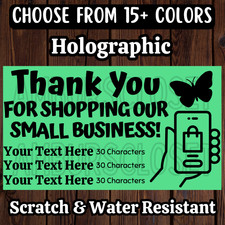 50 CUSTOM BUSINESS STICKERS 2.25" LABELS SEALS THANK YOU SCRATCH RESISTANT
