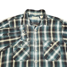 Vintage Sears Fieldmaster Flannel Shirt Mens Large Plaid Button Up USA Workwear