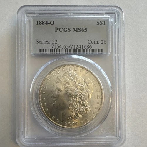 Morgan Silver Dollar 1884 New Orleans PCGS MS65 $1 Uncirculated Coin