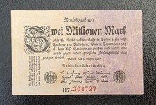 Germany 2 Millionen - Million Mark Banknote, 1923, P-103a.2, VF