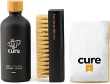 Shoe cleaner kit with brush, cloth, for leather, suede, canvas.