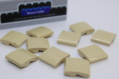 Lego (c) 10x Dachstein gebogen - 2x2 - tan - 15068 - tile sand beige